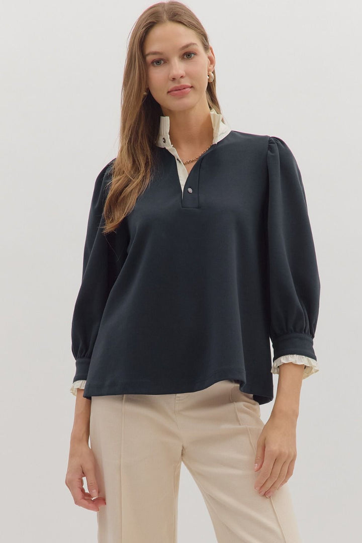 Cora Ruffle Collar Top