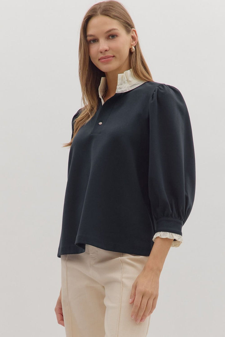 Cora Ruffle Collar Top