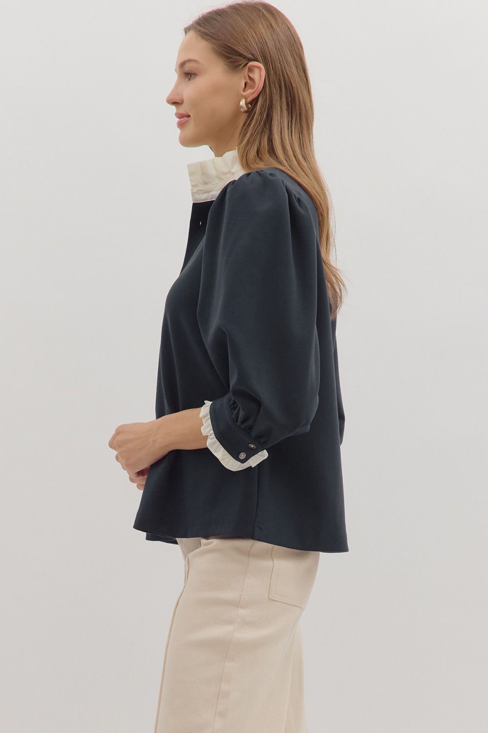 Cora Ruffle Collar Top