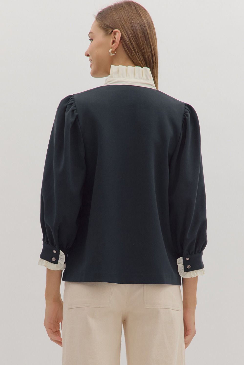 Cora Ruffle Collar Top