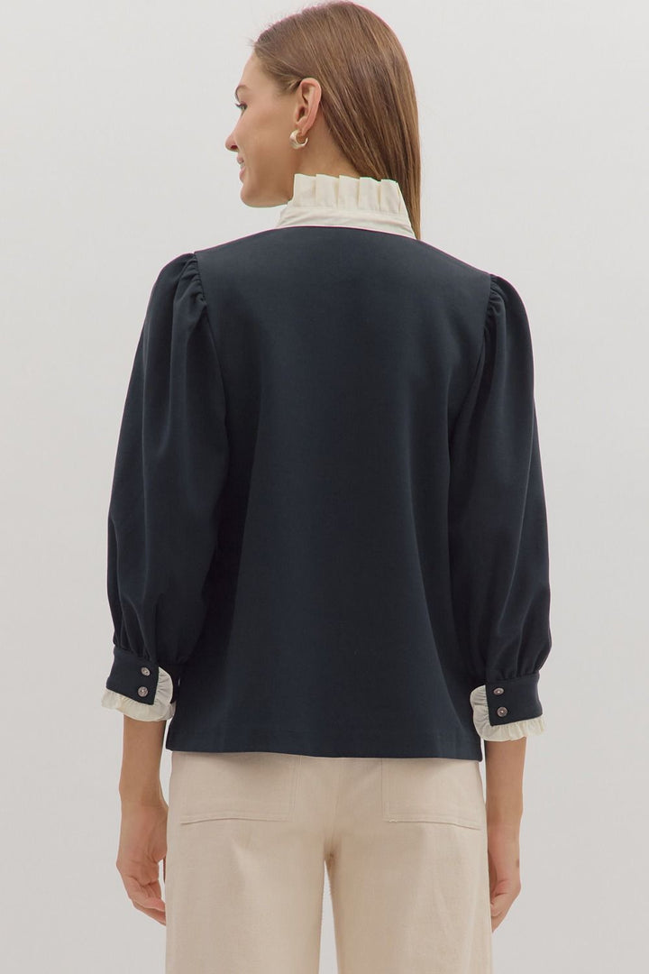 Cora Ruffle Collar Top