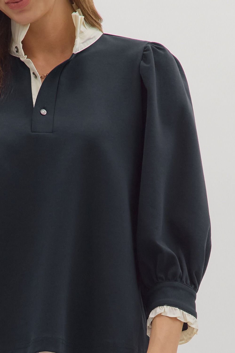 Cora Ruffle Collar Top