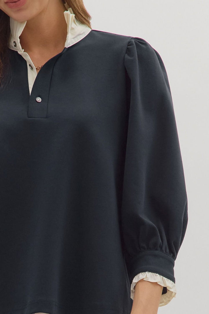 Cora Ruffle Collar Top