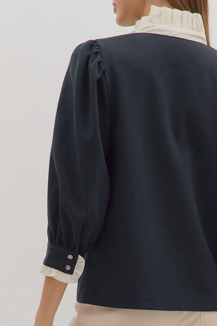 Cora Ruffle Collar Top