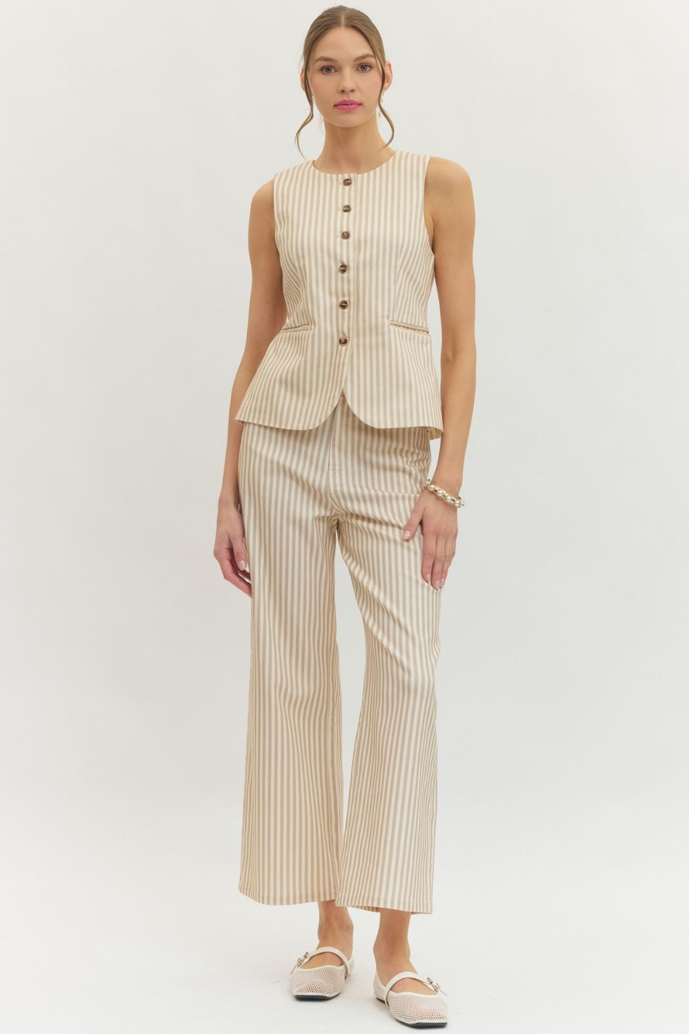 Nantucket Neutral Stripe Vest