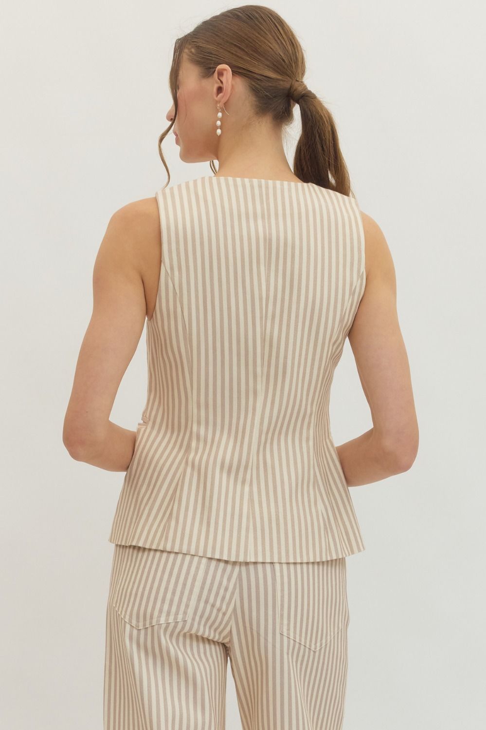 Nantucket Neutral Stripe Vest
