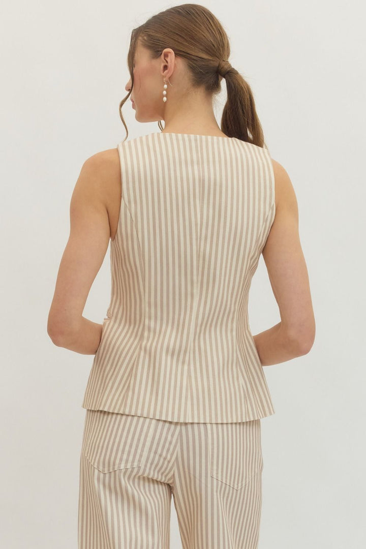 Nantucket Neutral Stripe Vest