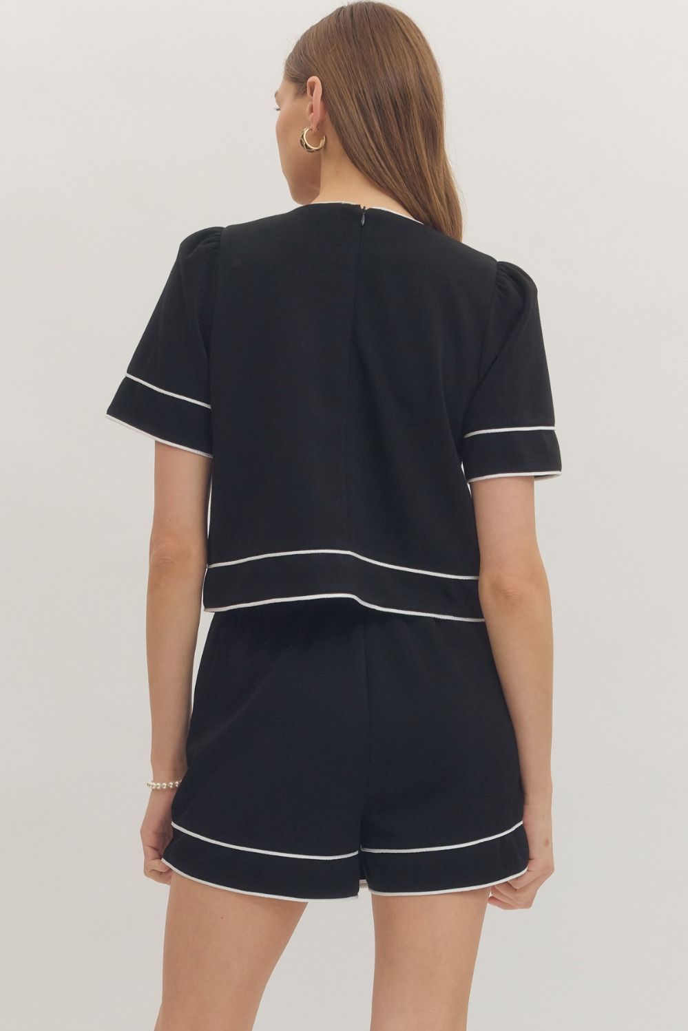 Kim Contrast Trim Top