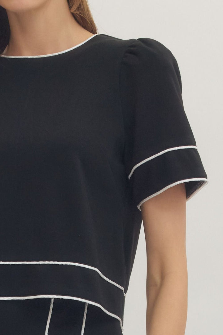 Kim Contrast Trim Top