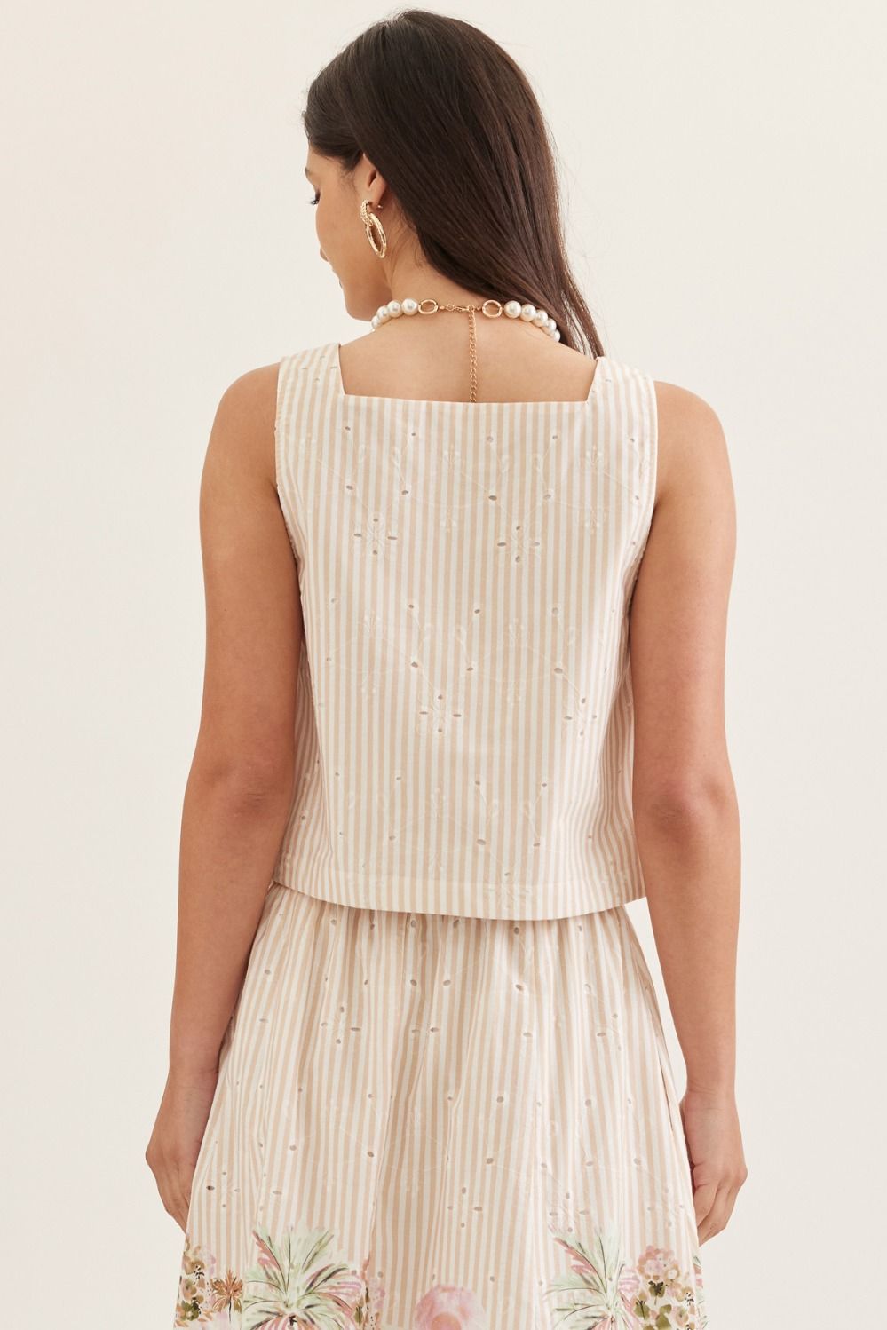 Palm Paradise Pinstripe Top