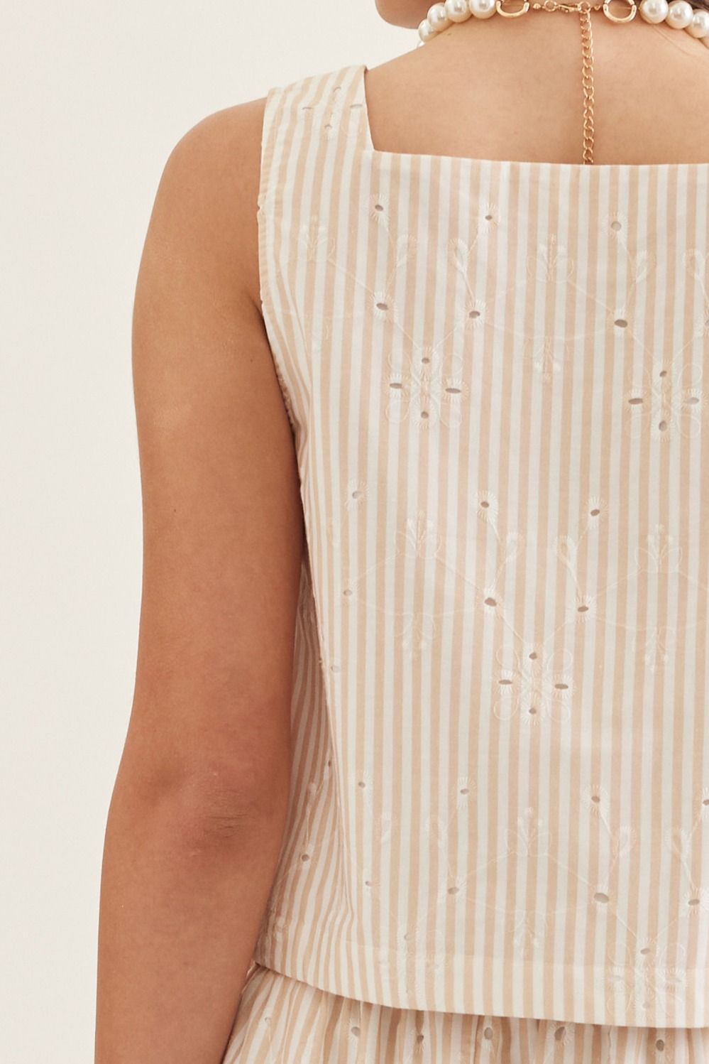 Palm Paradise Pinstripe Top