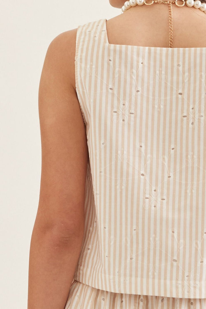 Palm Paradise Pinstripe Top