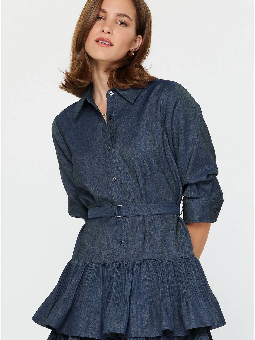Love Affair Tiered Denim Dress