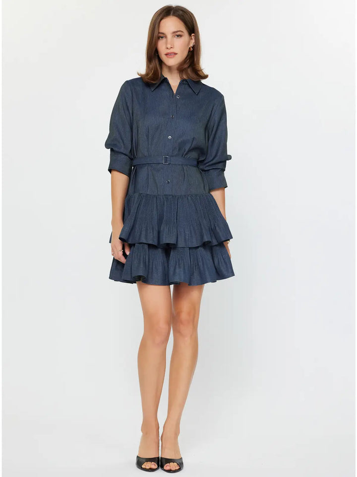 Love Affair Tiered Denim Dress