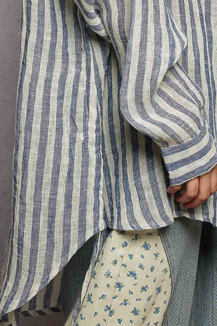 Maya Oversized Striped Linen Shirt