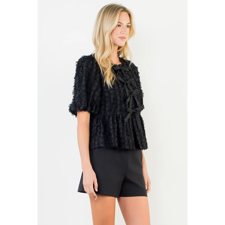 Darling Details Fringe Texture Top