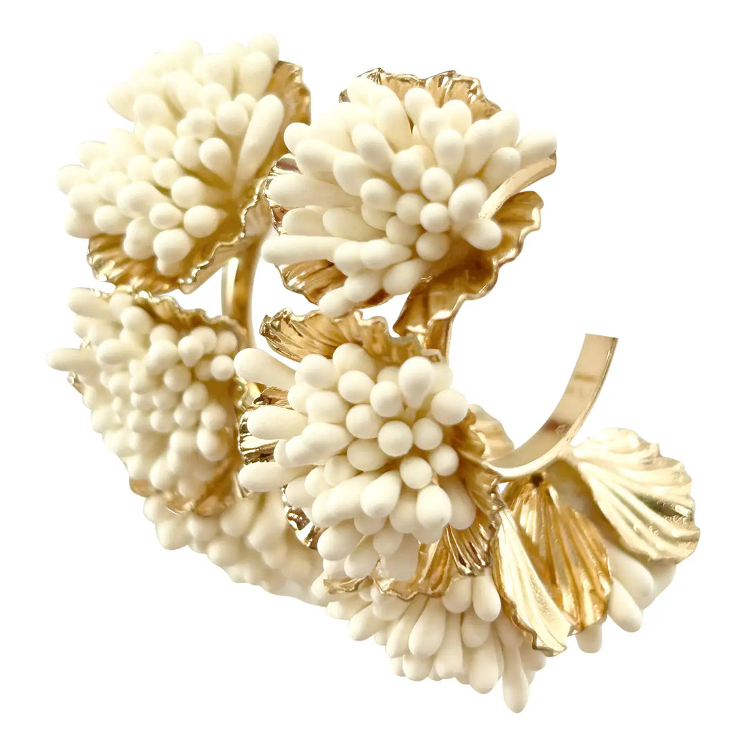 Fleur Earring, Cream
