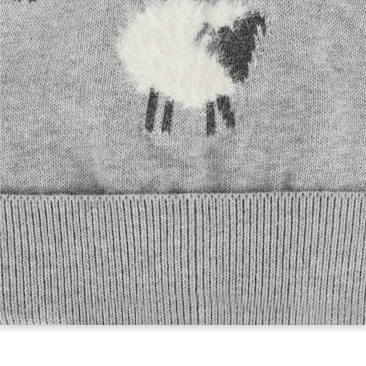 Furry Sheep Baby Beanie fuzzy sheep and ribbed cuff detail