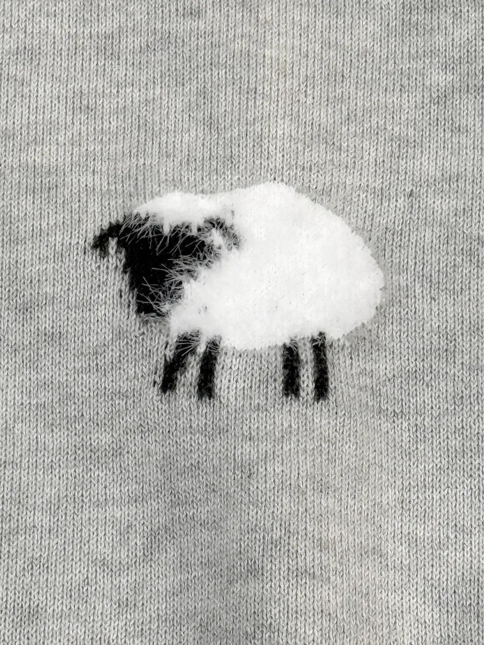 Furry Sheep Baby Jumpsuit fuzzy 3D jacquard sheep detail