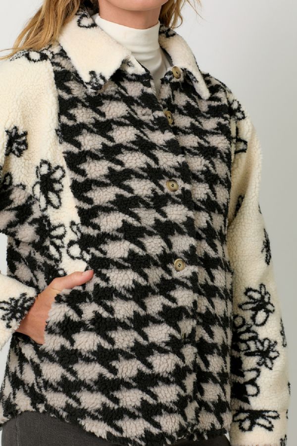 Houndstooth & Floral Shacket