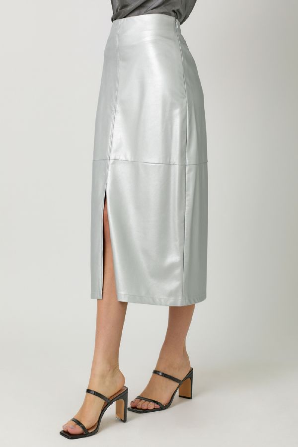 Metallic Midi Skirt