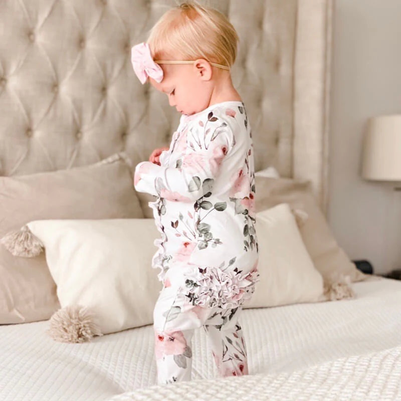 Millie's Dusty Rose Ruffle Footie