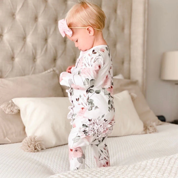 Millie's Dusty Rose Ruffle Footie