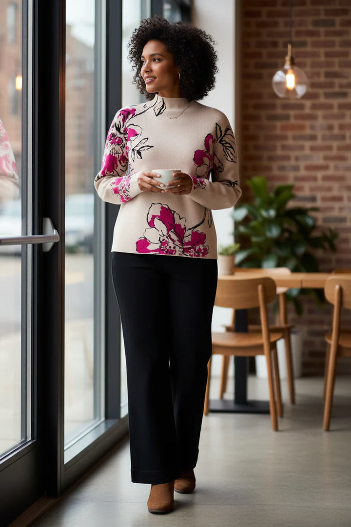 Pink Flambe Floral Sweater, Final Sale