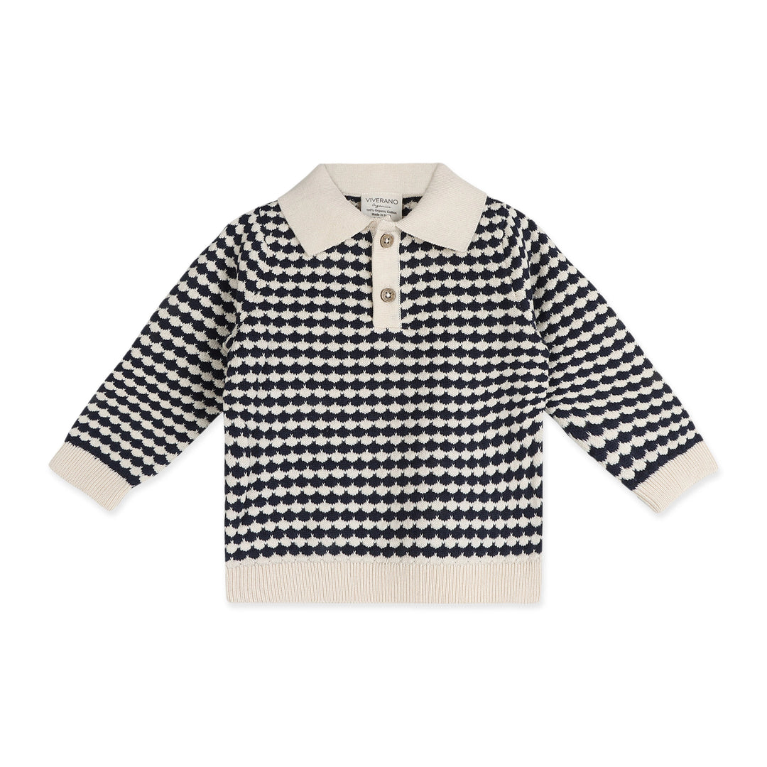 Navy knit baby pants from the Leo Polo Baby Pullover &amp; Pant set