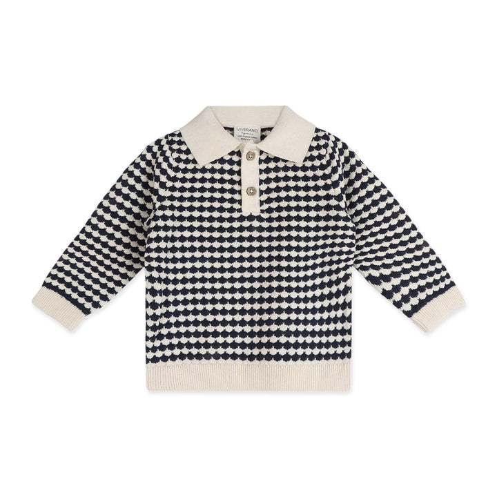 Navy knit baby pants from the Leo Polo Baby Pullover &amp; Pant set