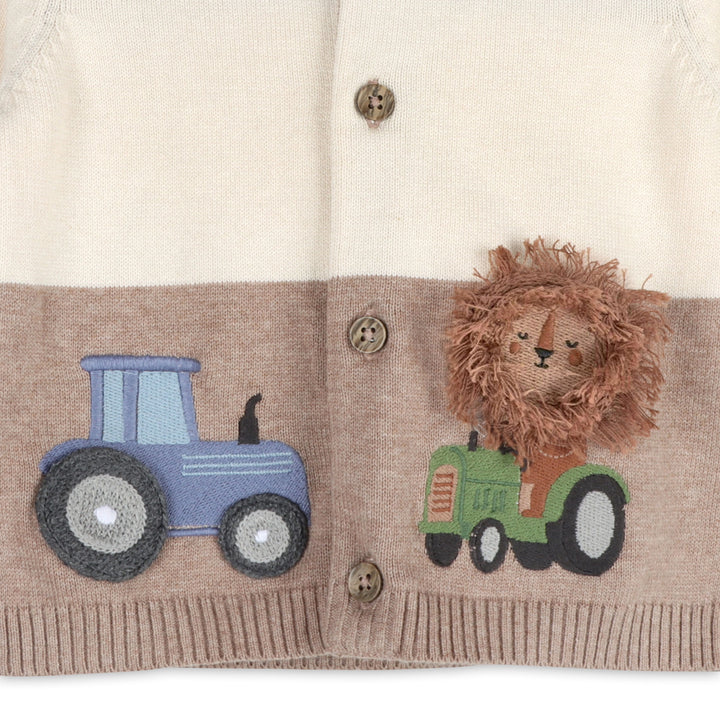 Viverano navy knit baby jacket with attached hood