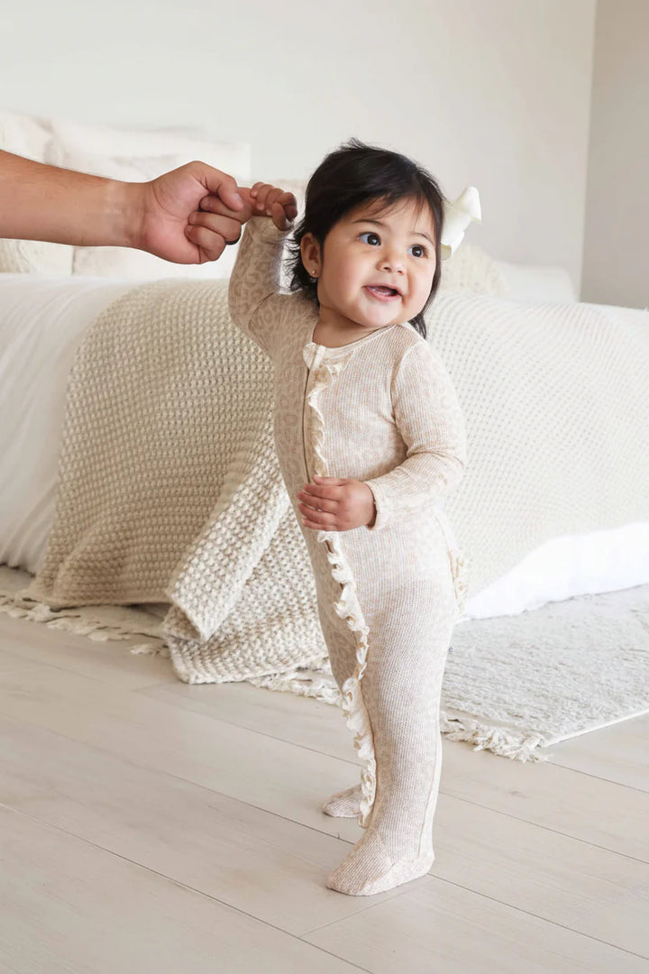 Lovely Leopard Ruffle Footie