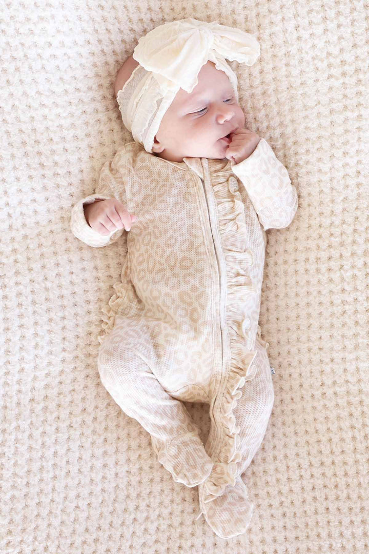 Lovely Leopard Ruffle Footie
