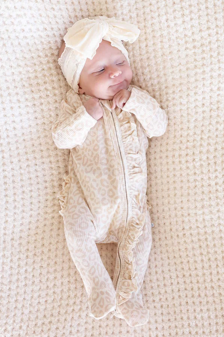 Lovely Leopard Ruffle Footie
