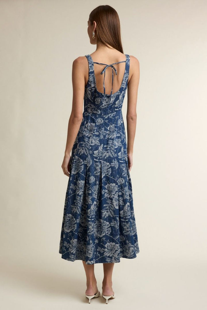 Floral Denim Midi Dress