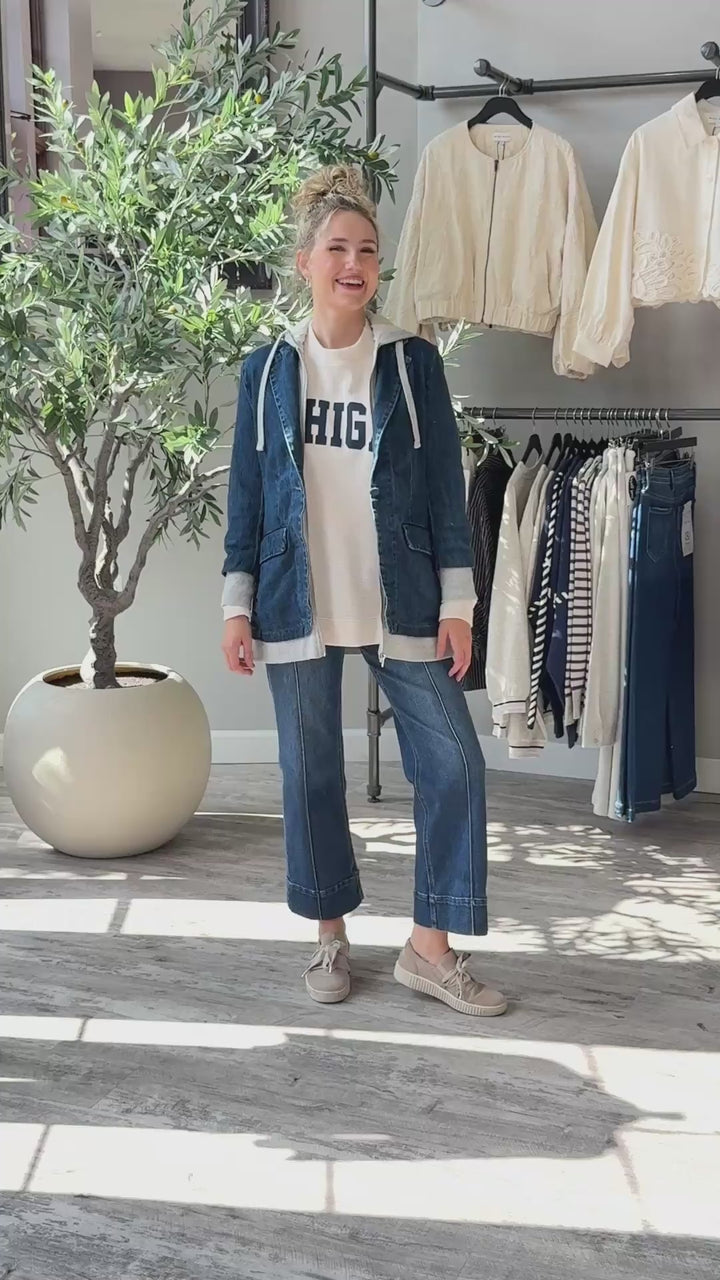 Denim Hoodie Blazer