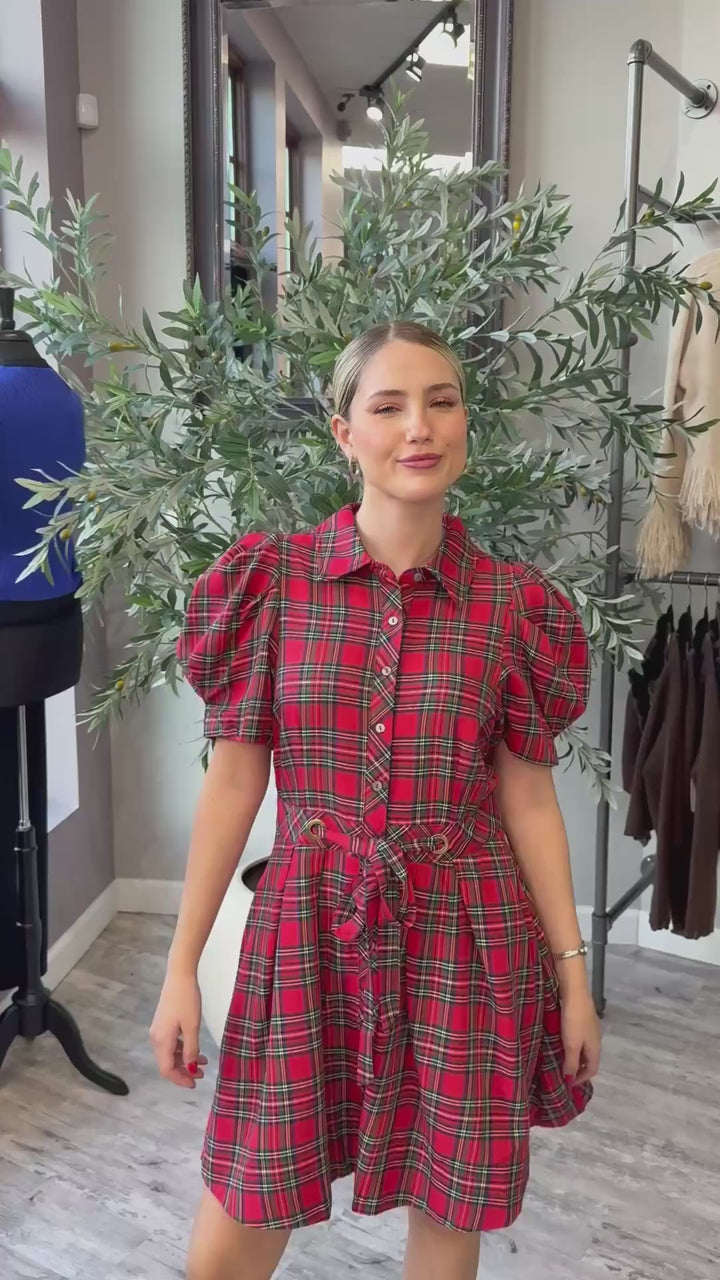Mistletoe Magic Plaid Dress