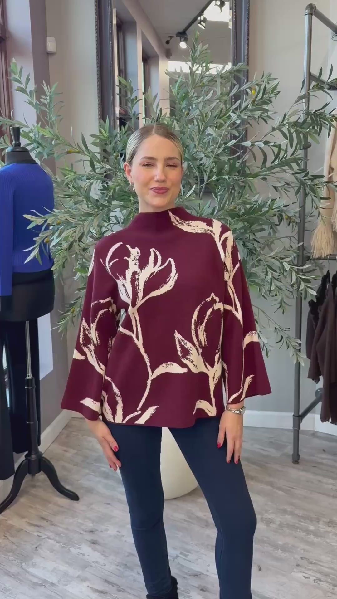 Floral Motif Sweater