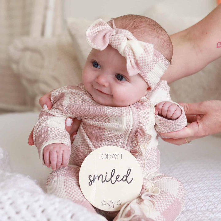 Big Check Waffle Ruffle Footie