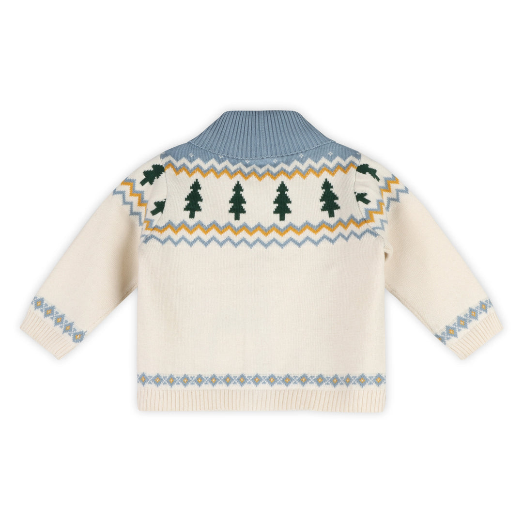 Ski Lodge Baby Sweater &amp; Pant Set winter knit motif close-up