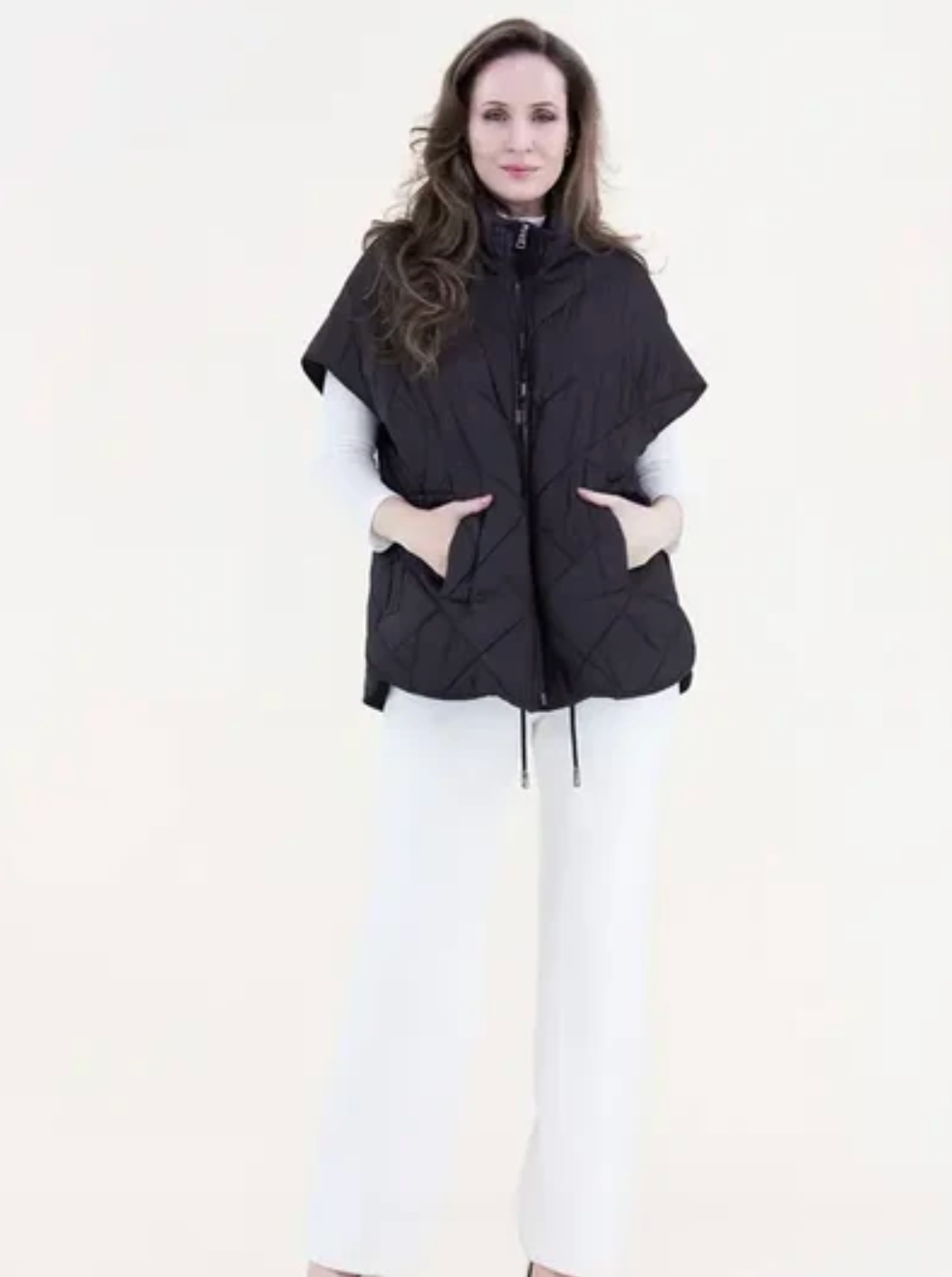 Summit Quilted Cape Vest in black by Original
