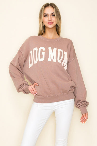 Dog Mom Sweatshirt, Walnut