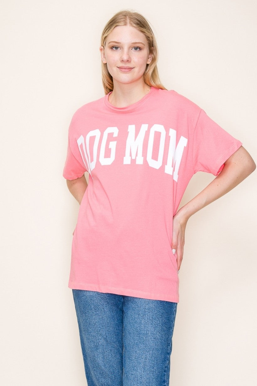 Dog Mom Tee, Bubblegum