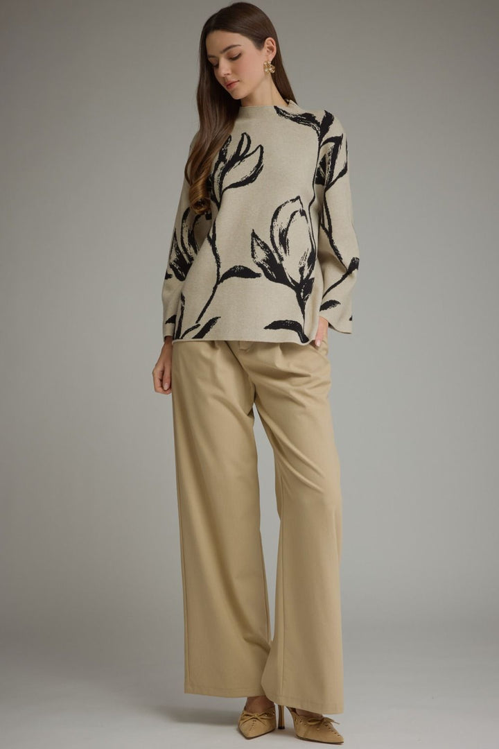 Floral Motif Sweater