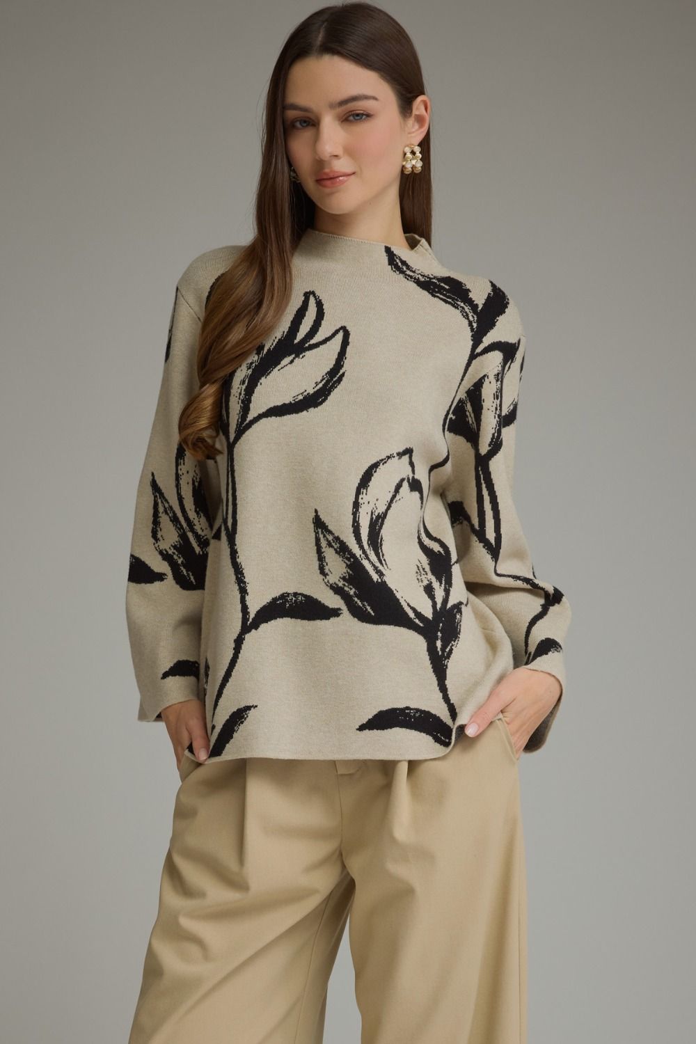 Floral Motif Sweater
