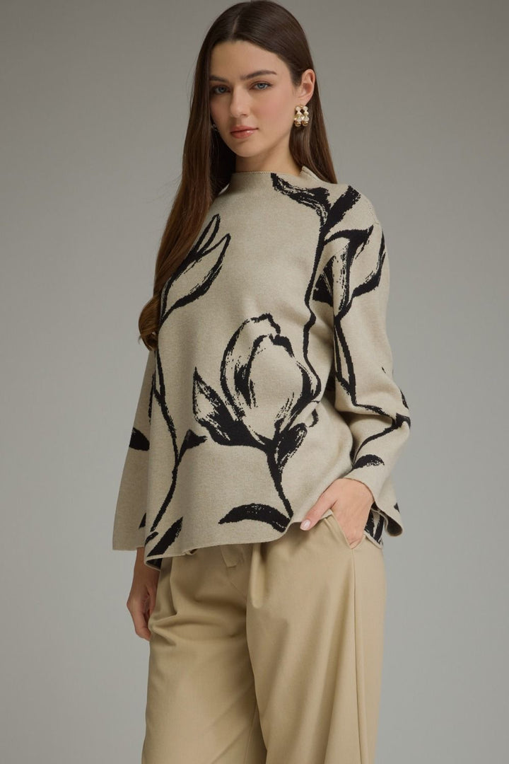 Floral Motif Sweater