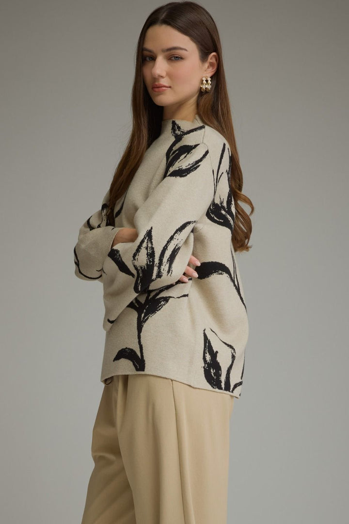 Floral Motif Sweater