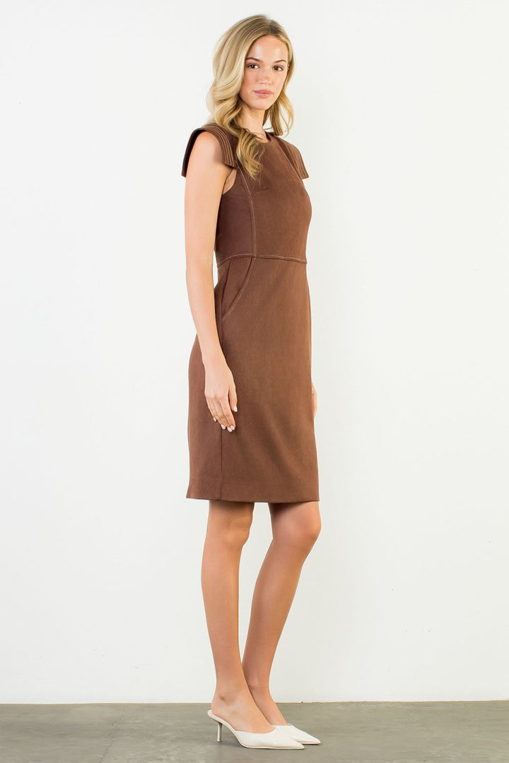 Suede Chic Cap Sleeve Dress