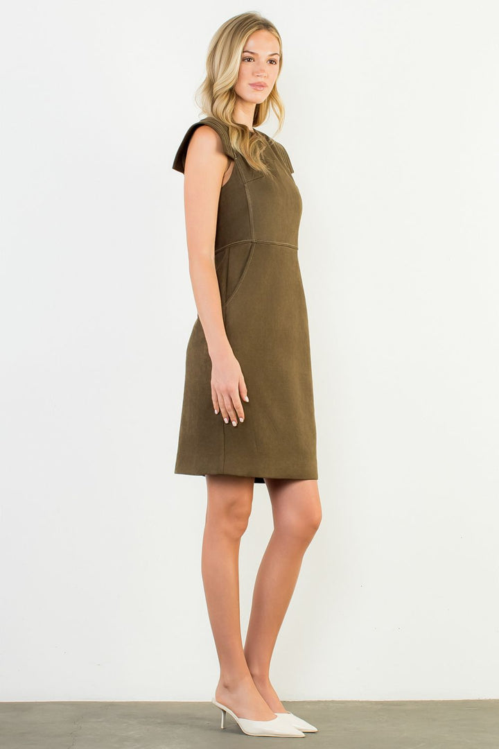 Suede Chic Cap Sleeve Dress