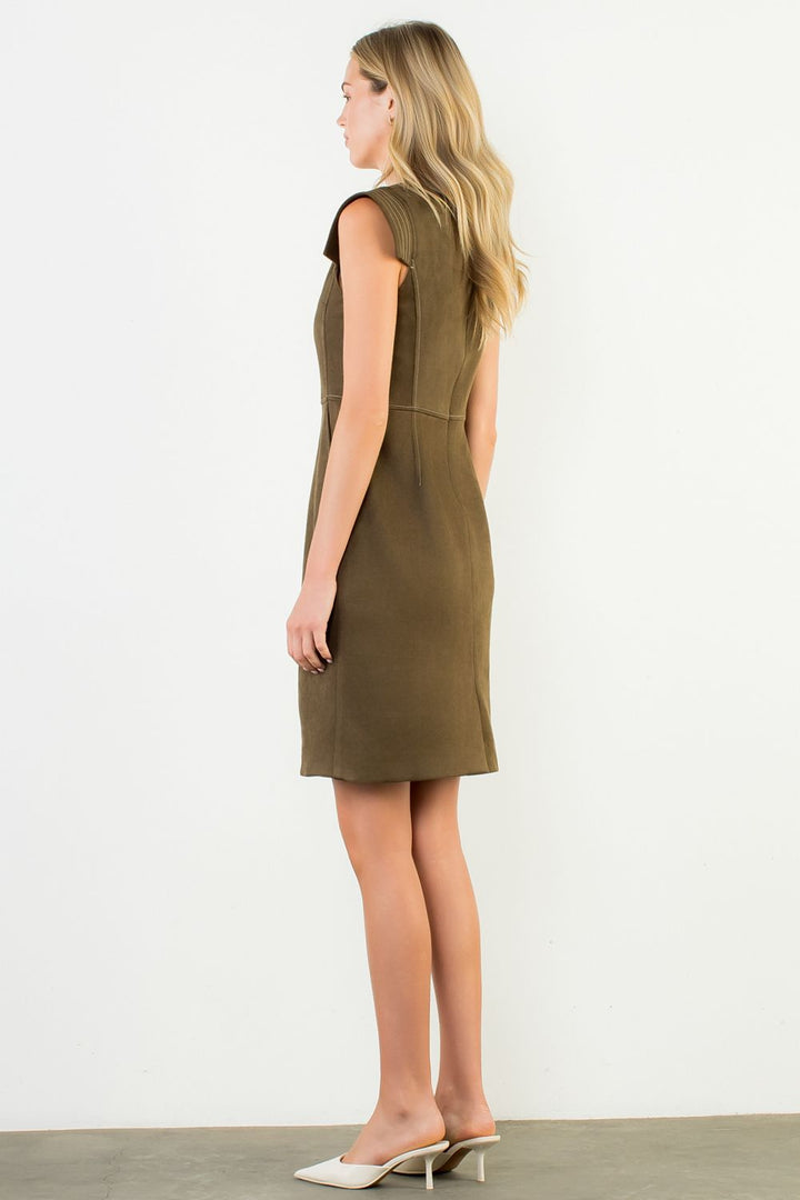 Suede Chic Cap Sleeve Dress